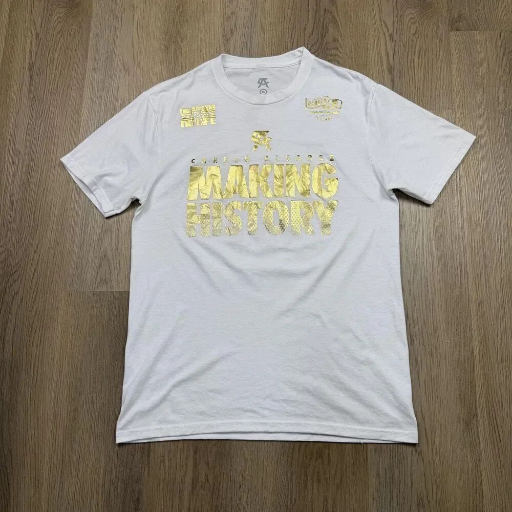 Canelo Alvarez Making History Shirt Mens Medium White Boxing No Boxing No Life